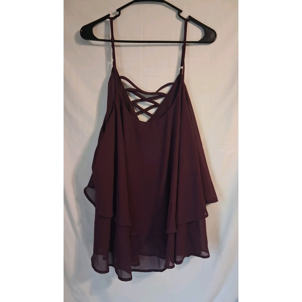 Shein 4XL Summer Chiffon Layered Criss-Cross Back Cami Mauve Colored
